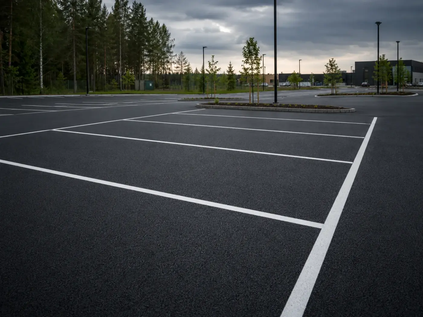 Valmiit pysäköintialueen tiemerkinnät